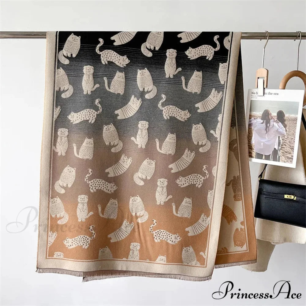 Cold Cashmere Feline Pashmina Scarf orange 2 scarf-241228