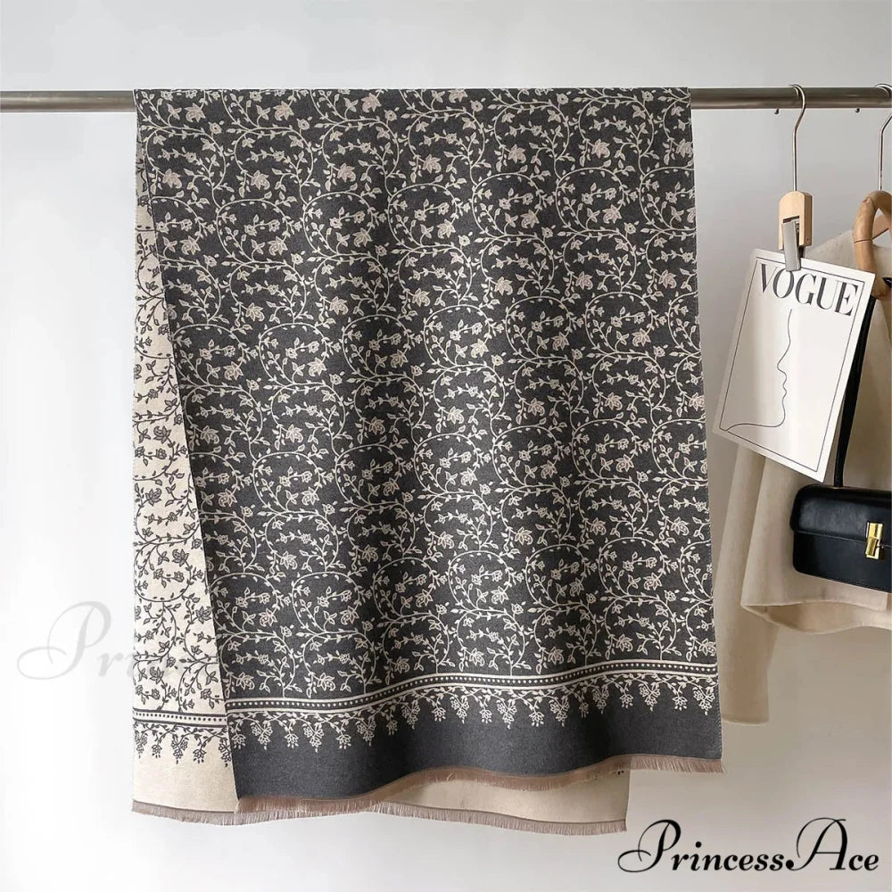 Cold Cashmere Flower Pattern Pashmina Scarf scarf-241228