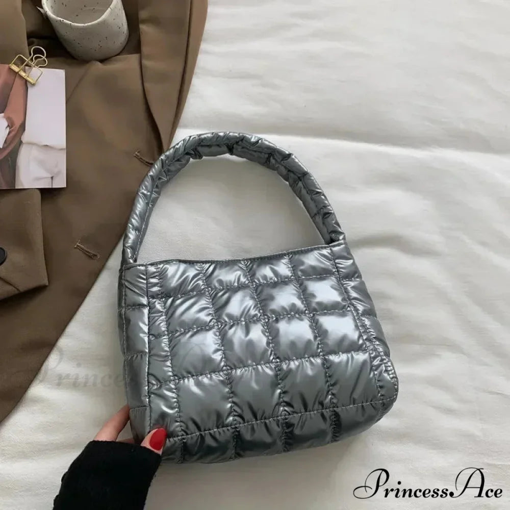 Cold Cotton Informal Tote Shoulder Purse Grey handbag-250126