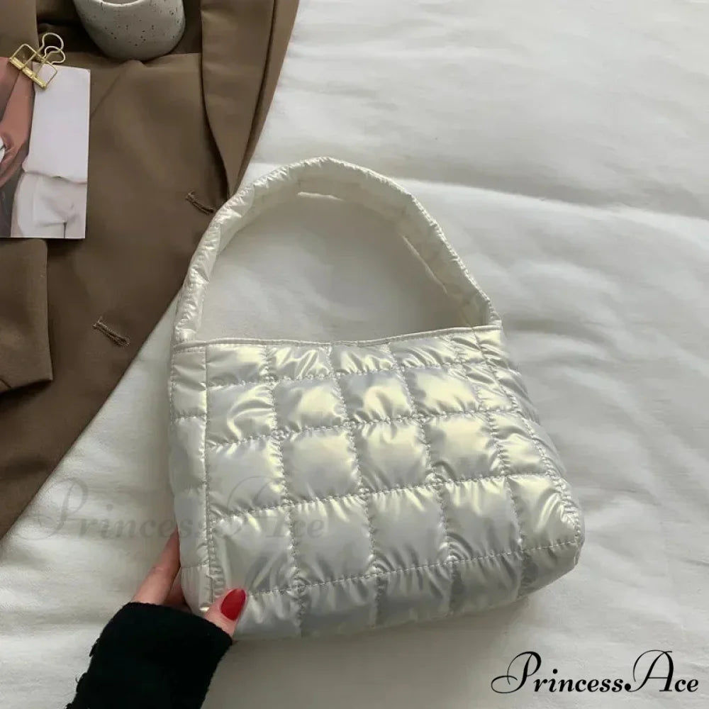 Cold Cotton Informal Tote Shoulder Purse White handbag-250126