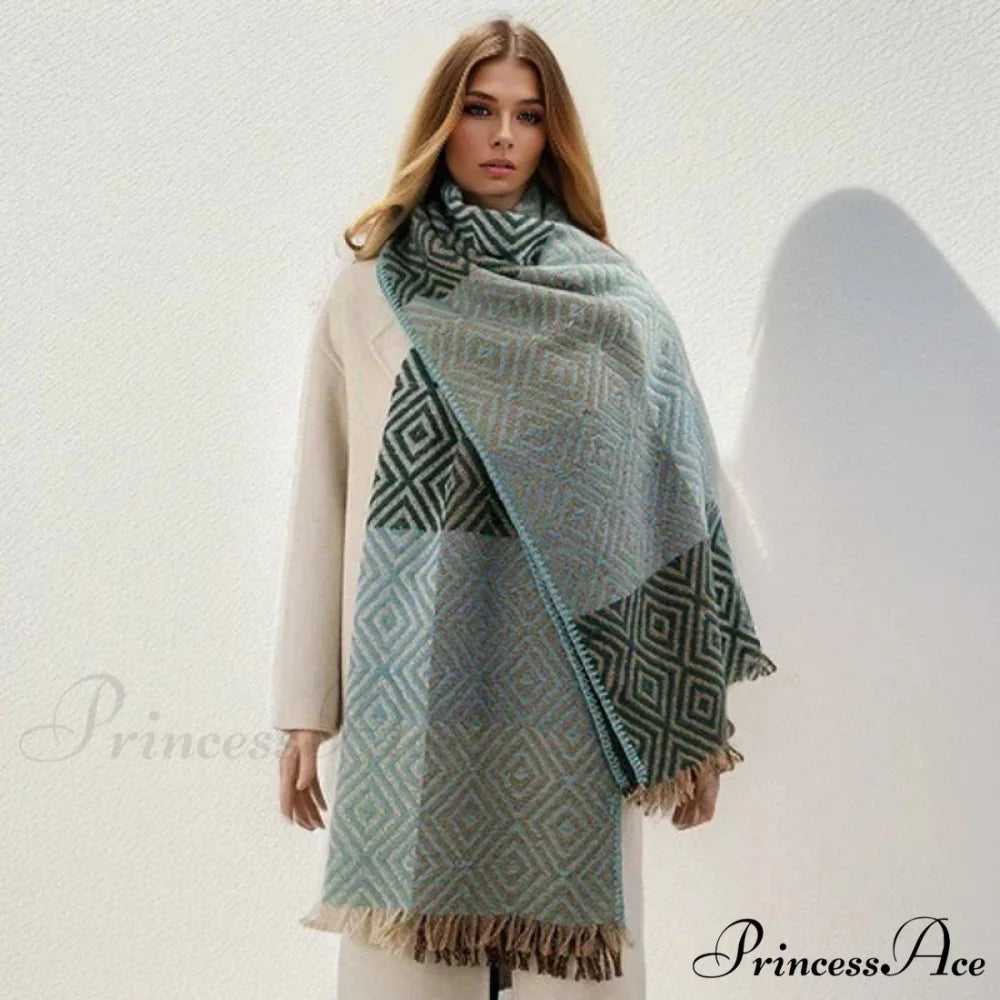 Cold Houndstooth Cashmere Scarf scarf-241228