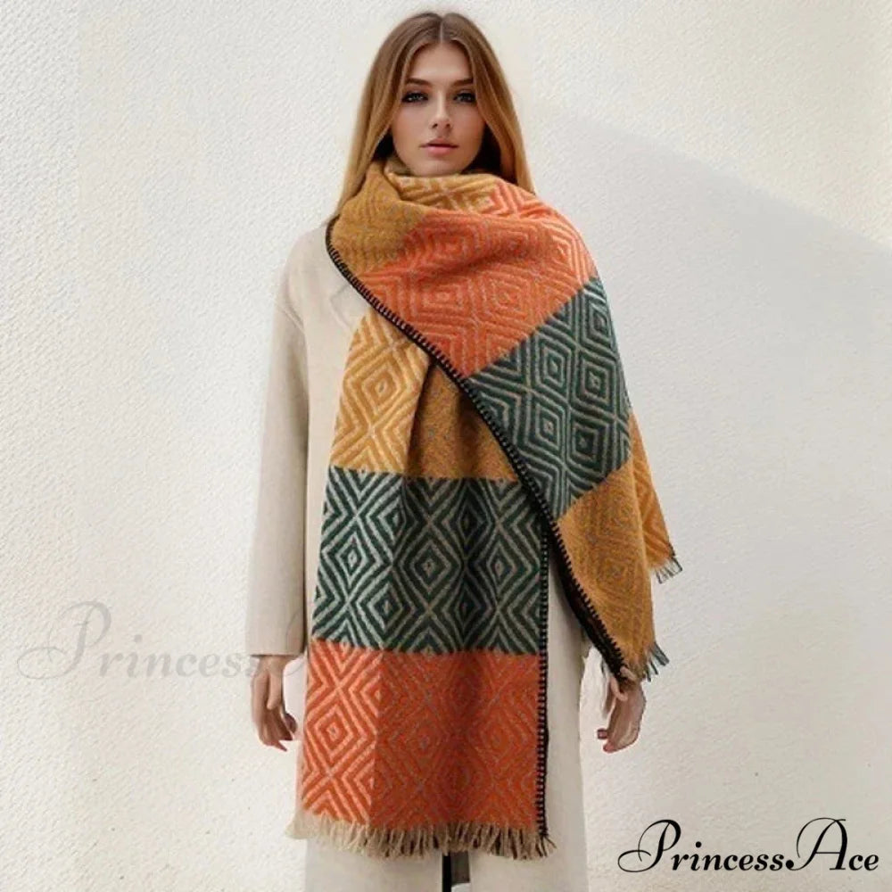 Cold Houndstooth Cashmere Scarf scarf-241228