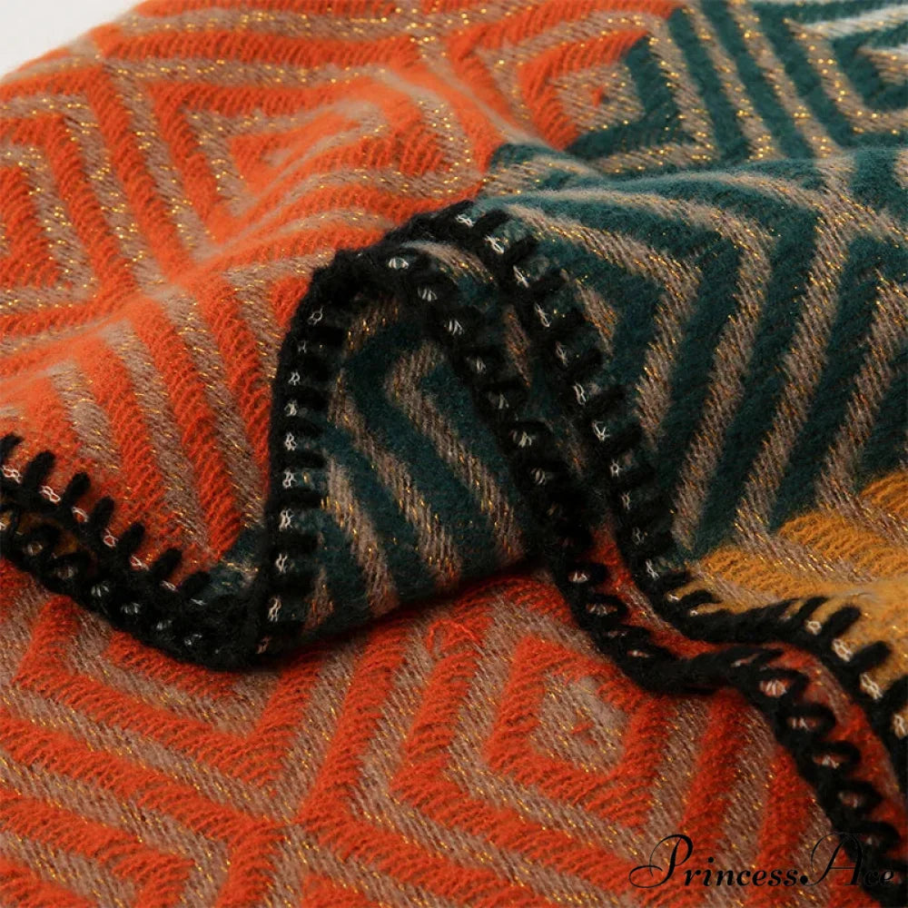 Cold Houndstooth Cashmere Scarf scarf-241228