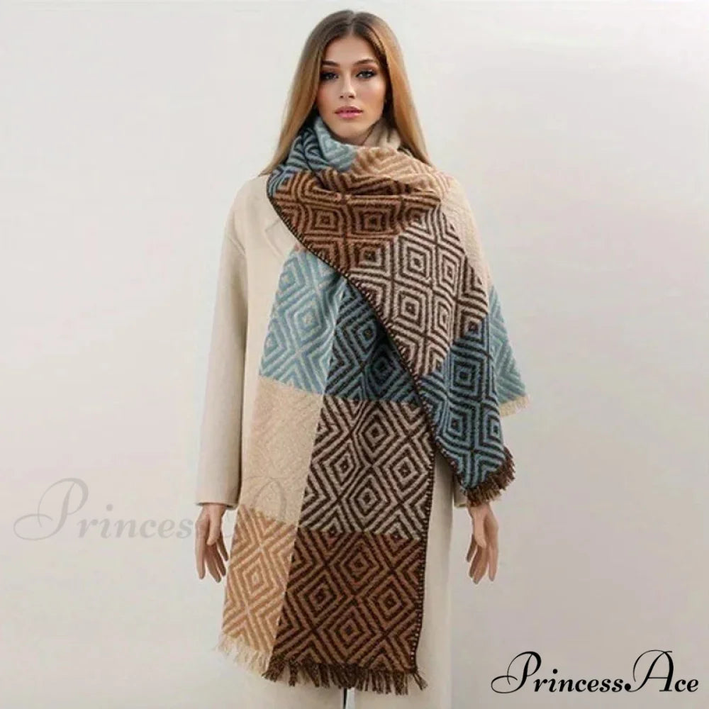 Cold Houndstooth Cashmere Scarf Color11 / 65x200cm scarf-241228