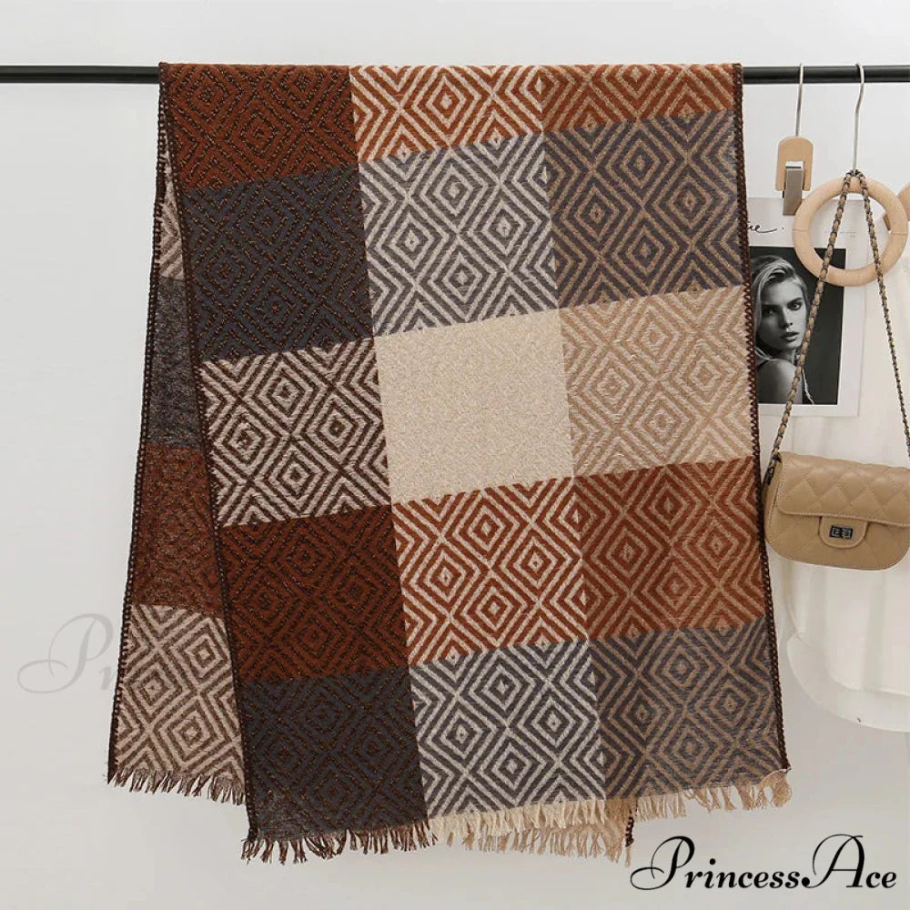 Cold Houndstooth Cashmere Scarf Color12 / 65x200cm scarf-241228