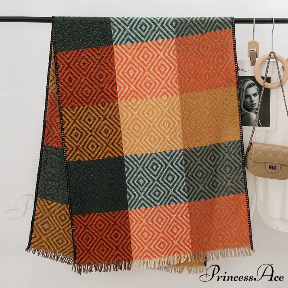 Cold Houndstooth Cashmere Scarf Color2 / 65x200cm scarf-241228