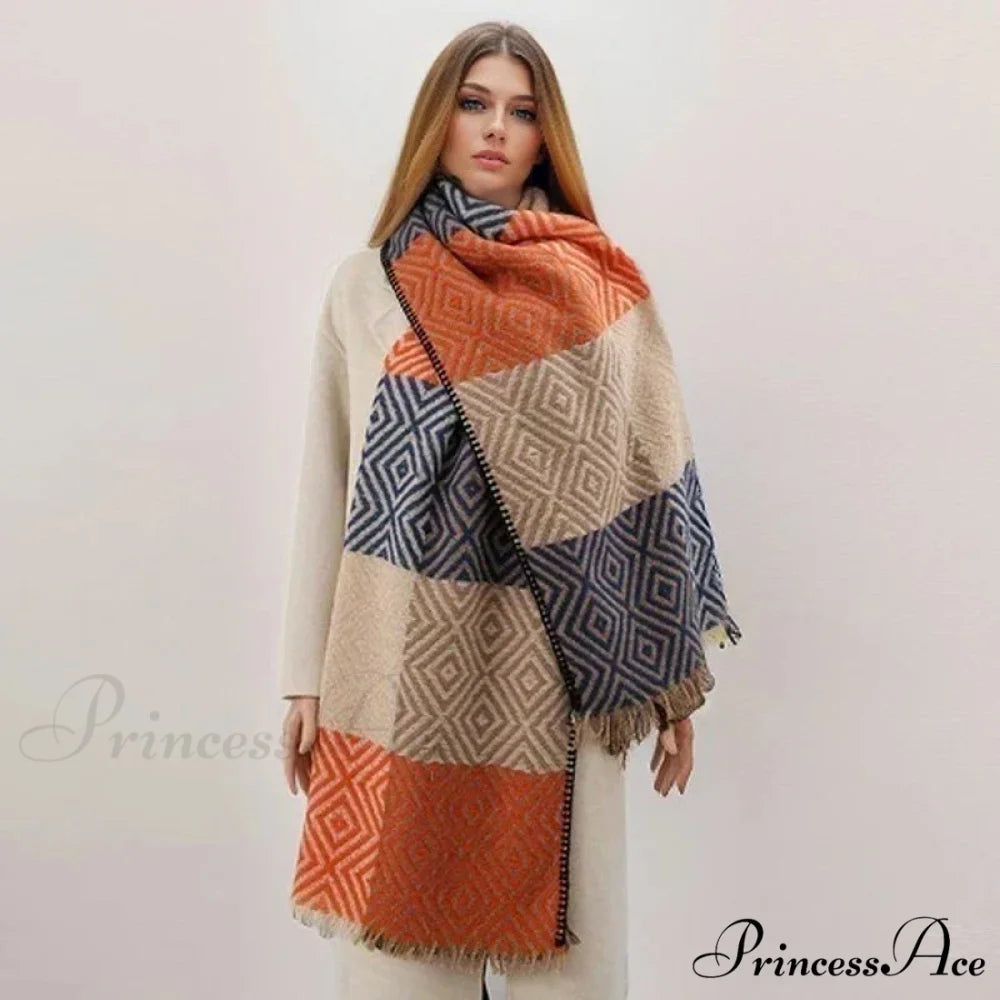 Cold Houndstooth Cashmere Scarf Color3 / 65x200cm scarf-241228
