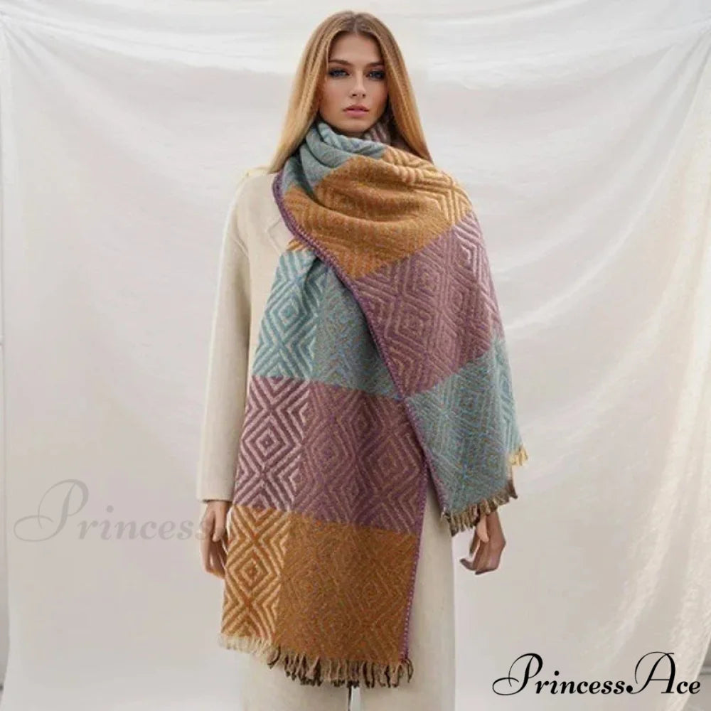 Cold Houndstooth Cashmere Scarf Color7 / 65x200cm scarf-241228