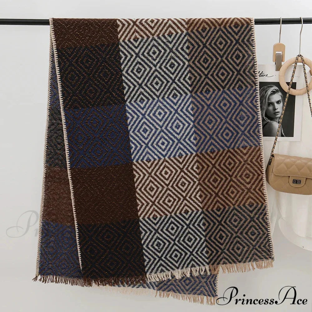 Cold Houndstooth Cashmere Scarf Color8 / 65x200cm scarf-241228