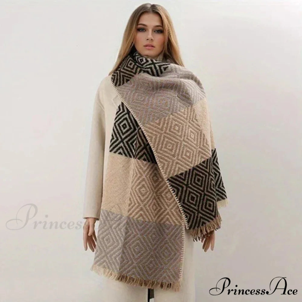 Cold Houndstooth Cashmere Scarf Color9 / 65x200cm scarf-241228