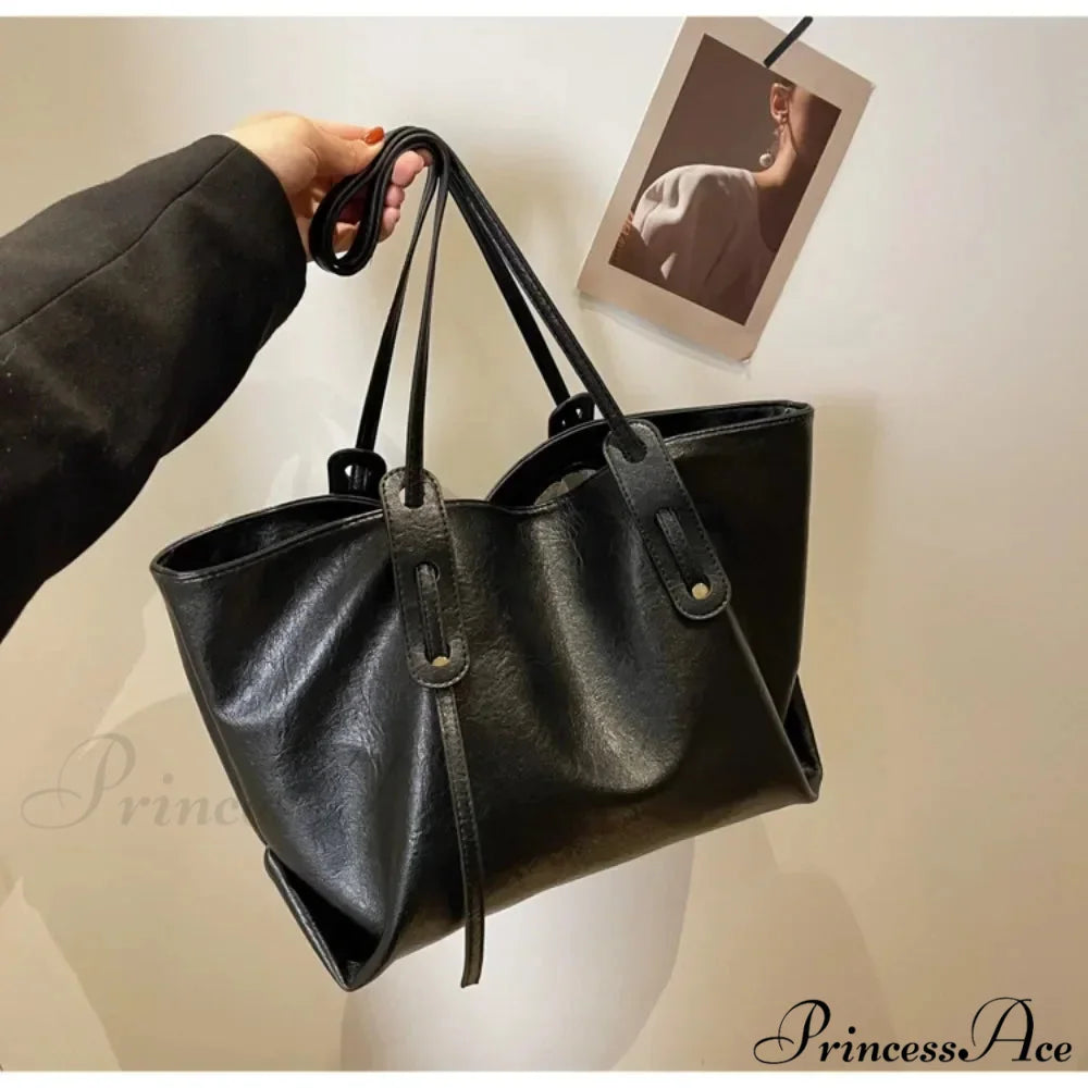 Cold Leather Tote Shoulder Bag for Women shoulder-250126