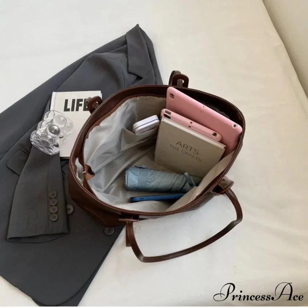Cold Leather Tote Shoulder Bag for Women shoulder-250126