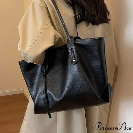 Cold Leather Tote Shoulder Bag for Women shoulder-250126