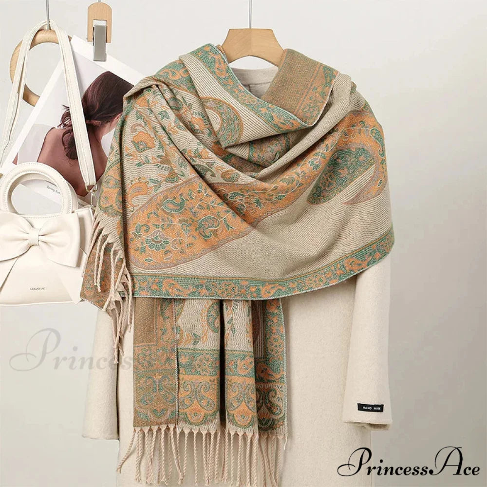 Cold Paisley Cashmere Pashmina Scarf Color12 scarf-241228
