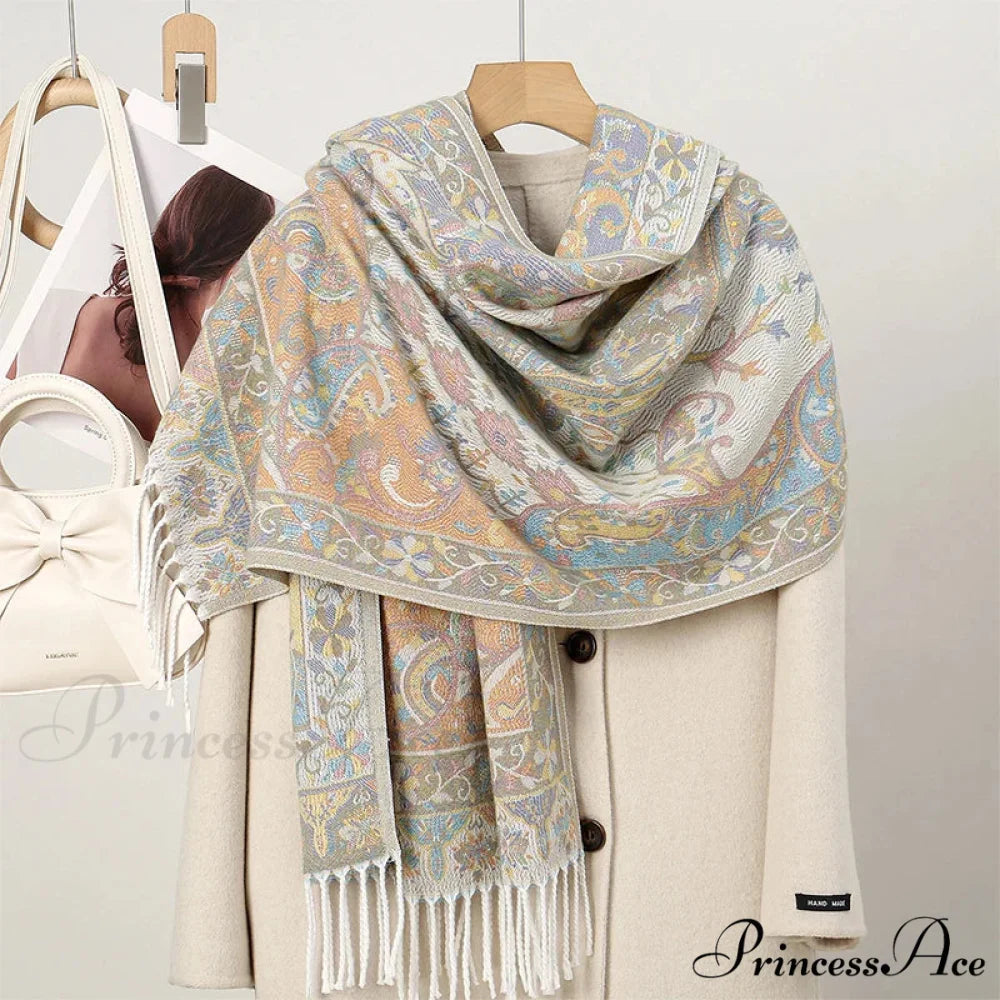 Cold Paisley Cashmere Pashmina Scarf Color14 scarf-241228