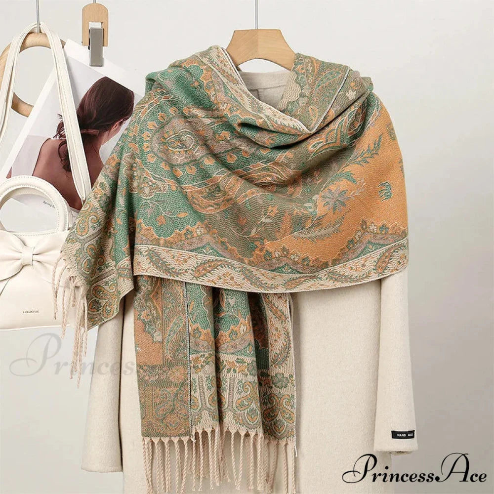Cold Paisley Cashmere Pashmina Scarf Color8 scarf-241228