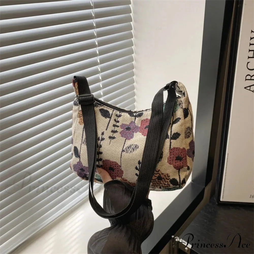 Cold Patterns Half-Moon Fabric Crossbody Black crossbody-250126