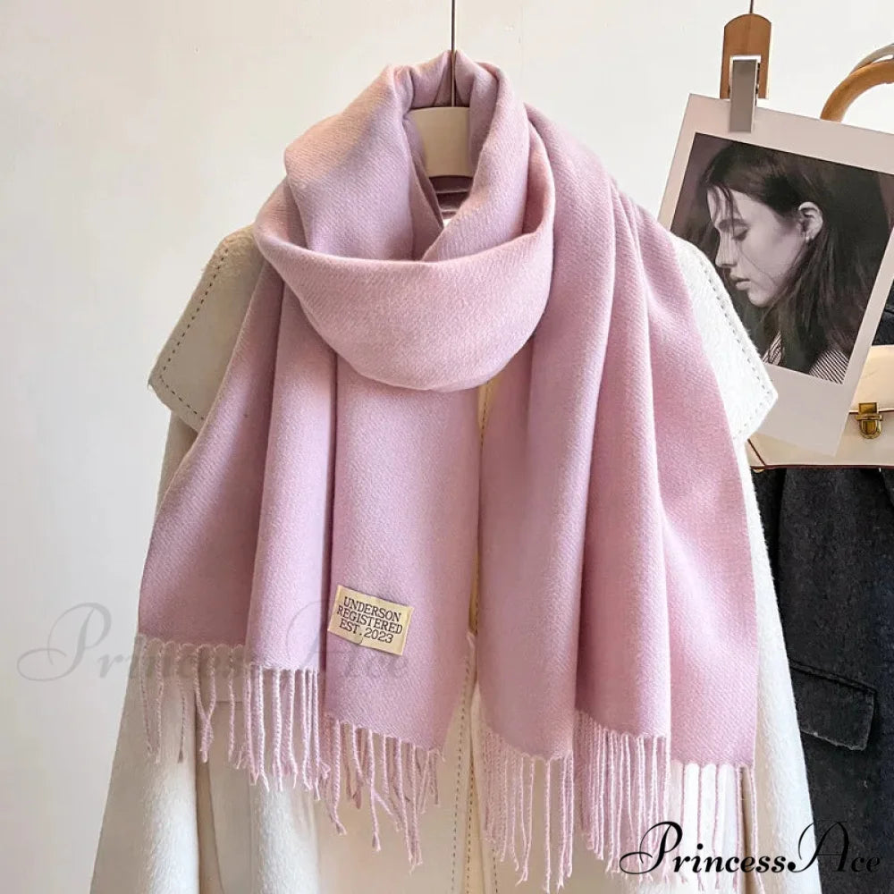 Cold Poncho Wrap Plain Pattern Cashmere Scarf scarf-241228