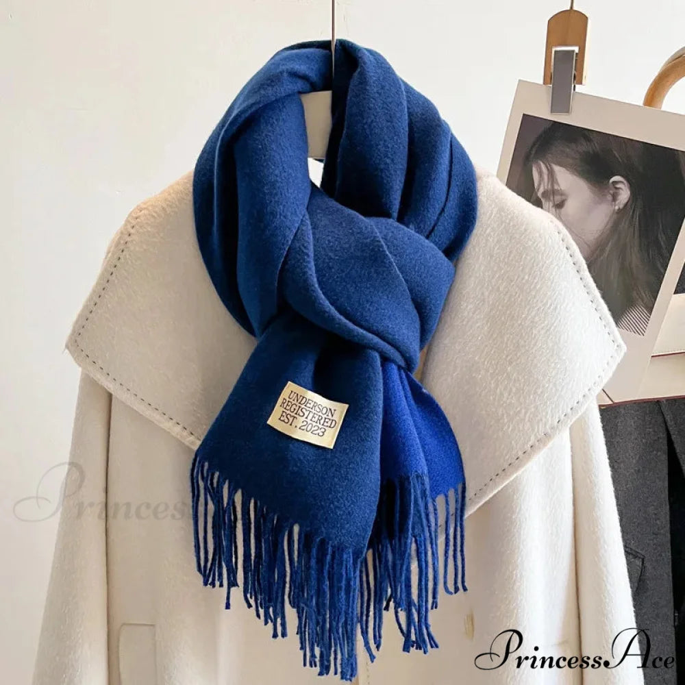 Cold Poncho Wrap Plain Pattern Cashmere Scarf Color02 / 200x70cm scarf-241228