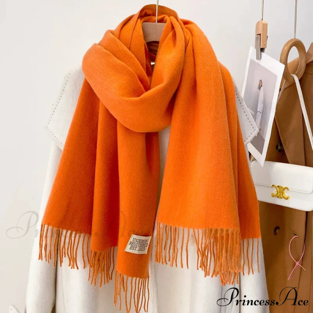 Cold Poncho Wrap Plain Pattern Cashmere Scarf Color11 / 200x70cm scarf-241228