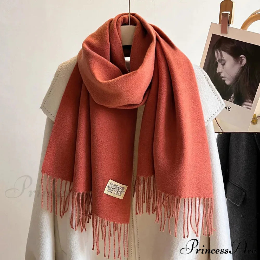 Cold Poncho Wrap Plain Pattern Cashmere Scarf Color13 / 200x70cm scarf-241228