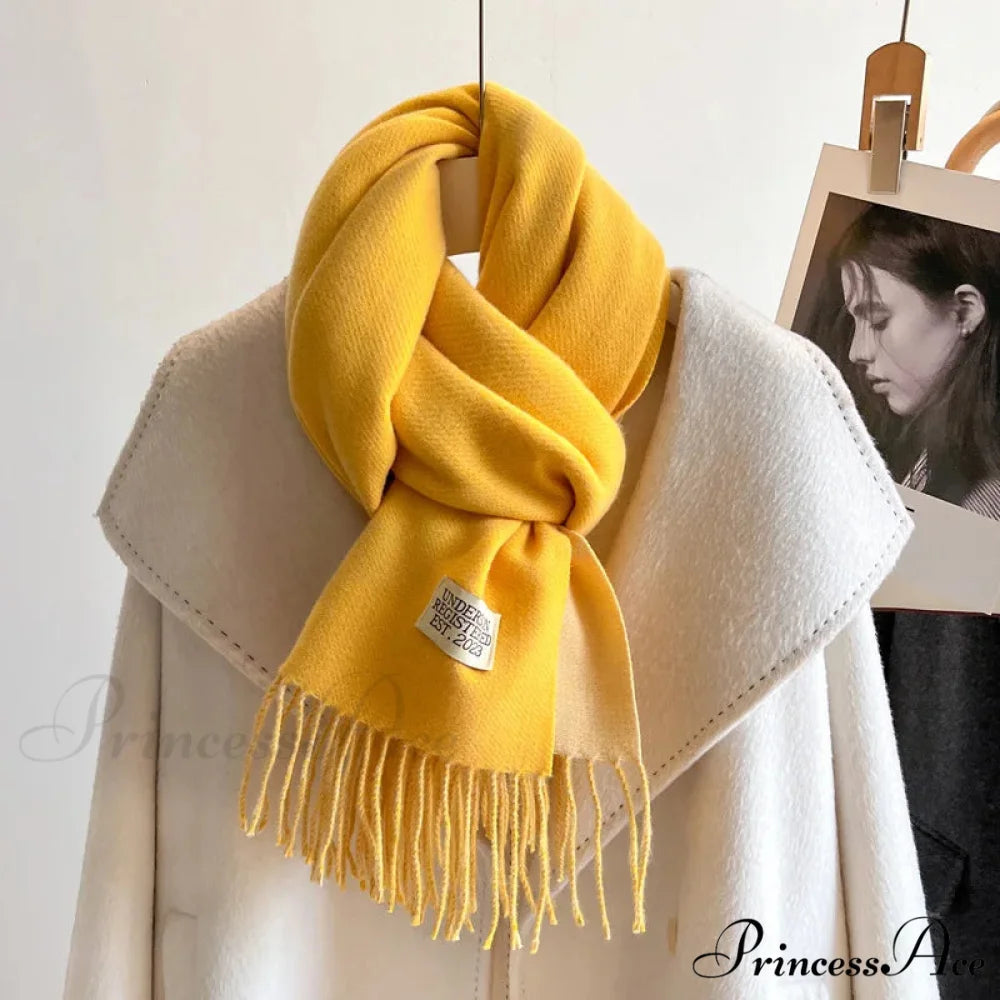 Cold Poncho Wrap Plain Pattern Cashmere Scarf Color14 / 200x70cm scarf-241228