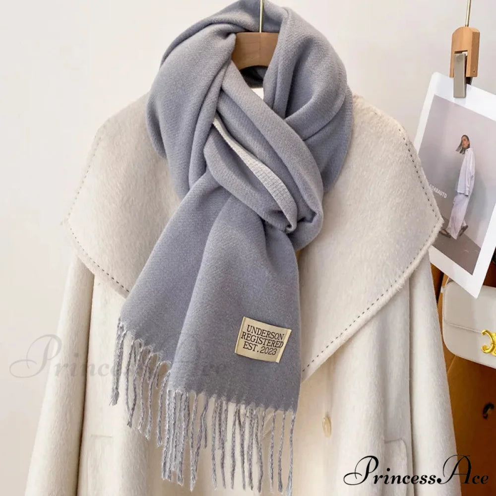 Cold Poncho Wrap Plain Pattern Cashmere Scarf Color20 / 200x70cm scarf-241228
