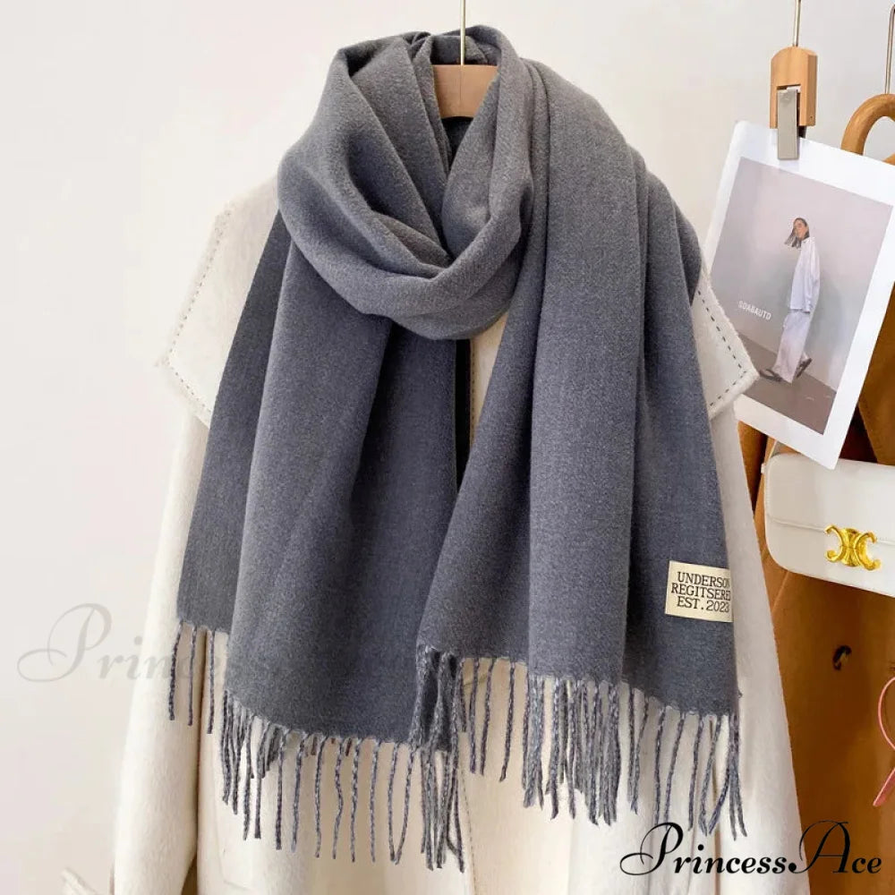 Cold Poncho Wrap Plain Pattern Cashmere Scarf Color21 / 200x70cm scarf-241228