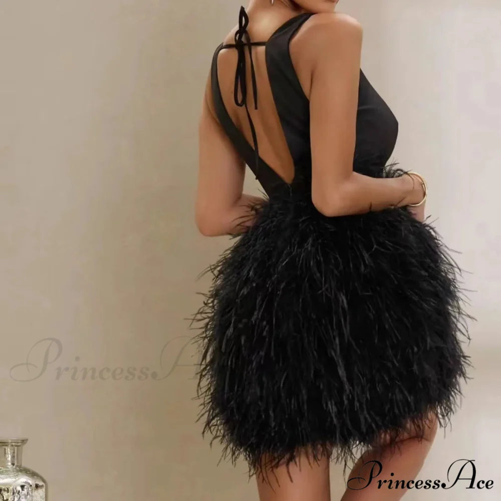 Cold Shoulder Glitter Sequined Lace-Up Deep V-Neck Long-Sleeve Belt Mini Elegant Club Party Vestidos Dress