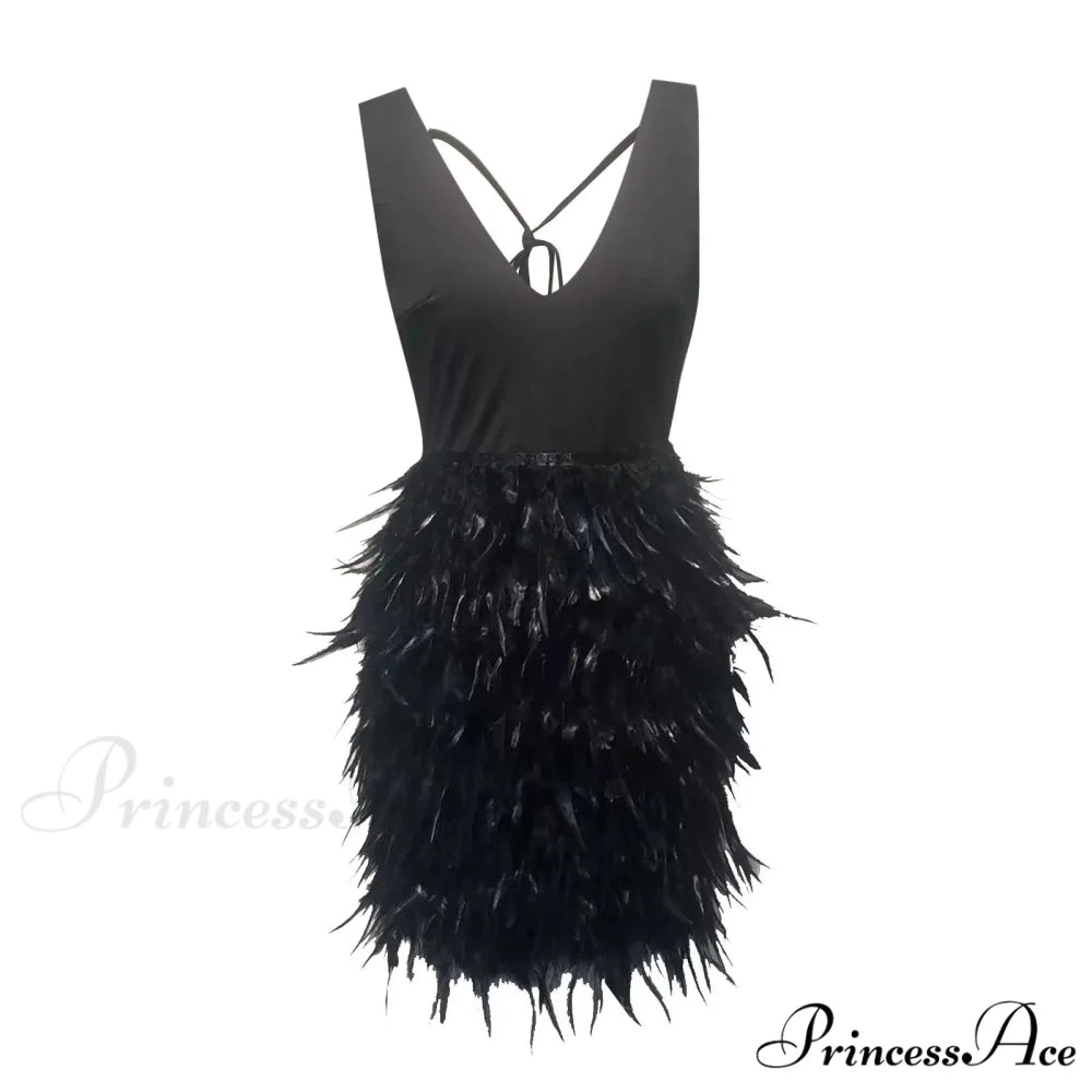 Cold Shoulder Glitter Sequined Lace-Up Deep V-Neck Long-Sleeve Belt Mini Elegant Club Party Vestidos Dress