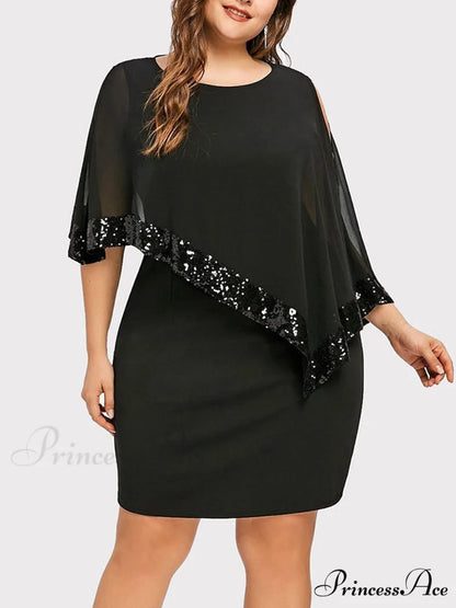 Cold Shoulder Long Trendy Sleeve Knit Top Black / M