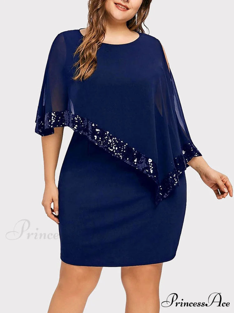 Cold Shoulder Long Trendy Sleeve Knit Top Blue / M