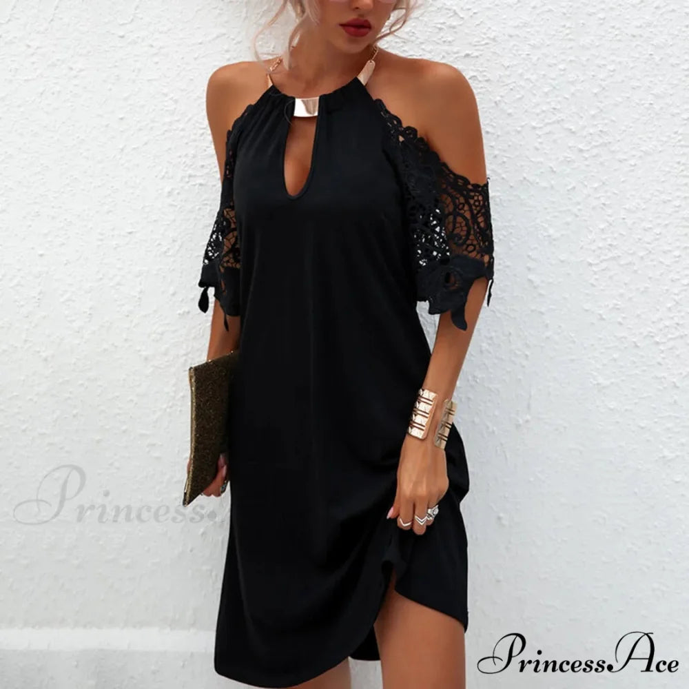 Cold Shoulder Sequin Shoulder Long Ruched Night Club Fashion Solid Women Long Sleeve Vestidos Dress Black / S