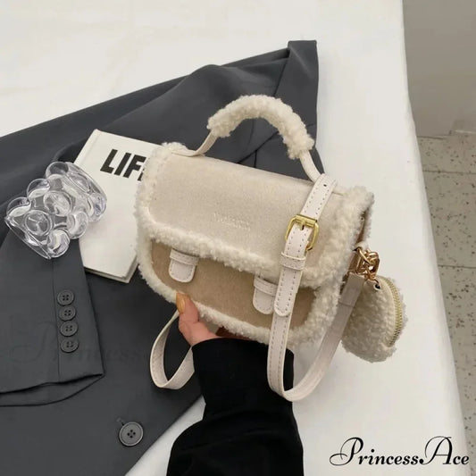 Cold Soft Little Square Crossbody Handbag Beige handbag-250126