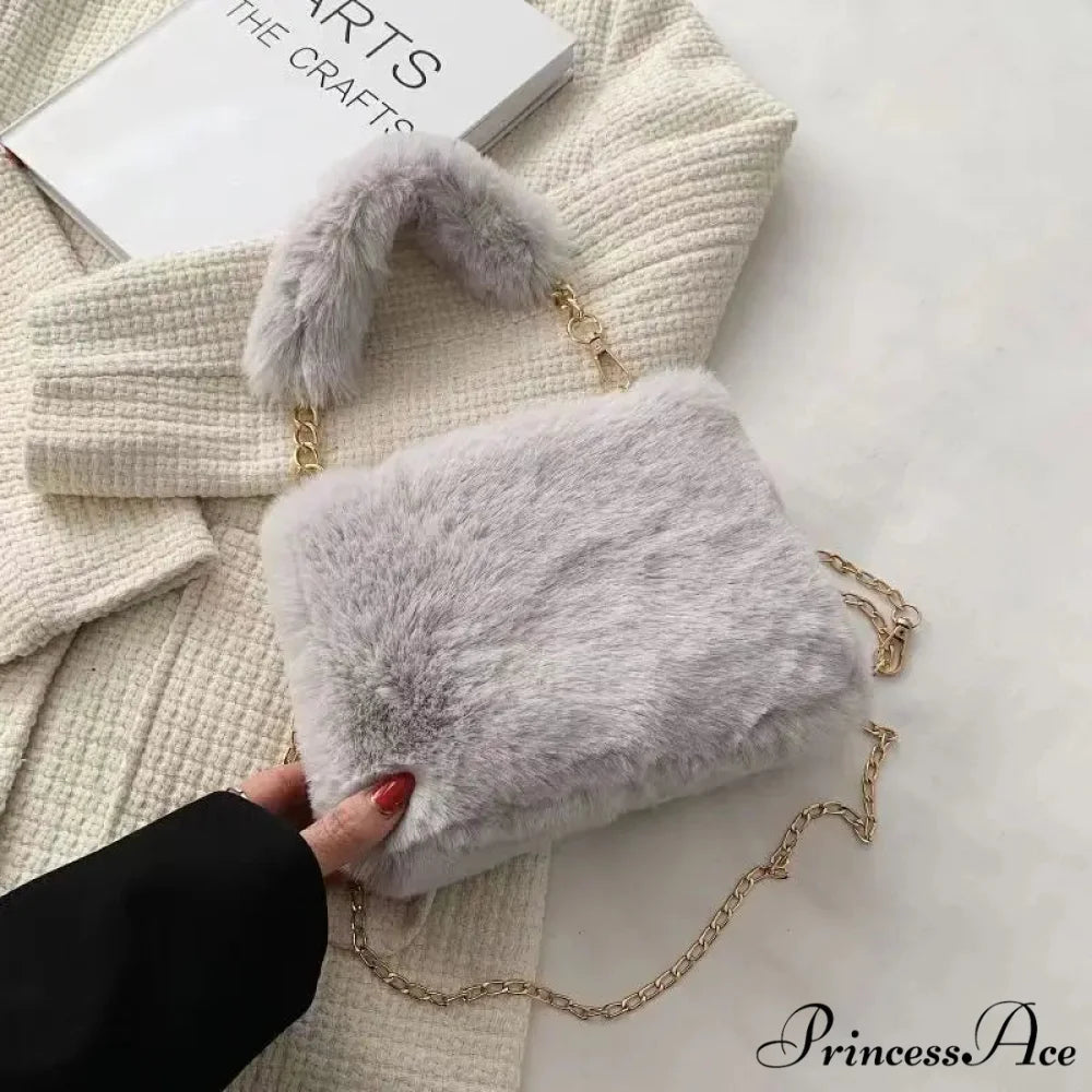 Cold Soft Tiny Square Crossbody Handbag Light Grey handbag-250126