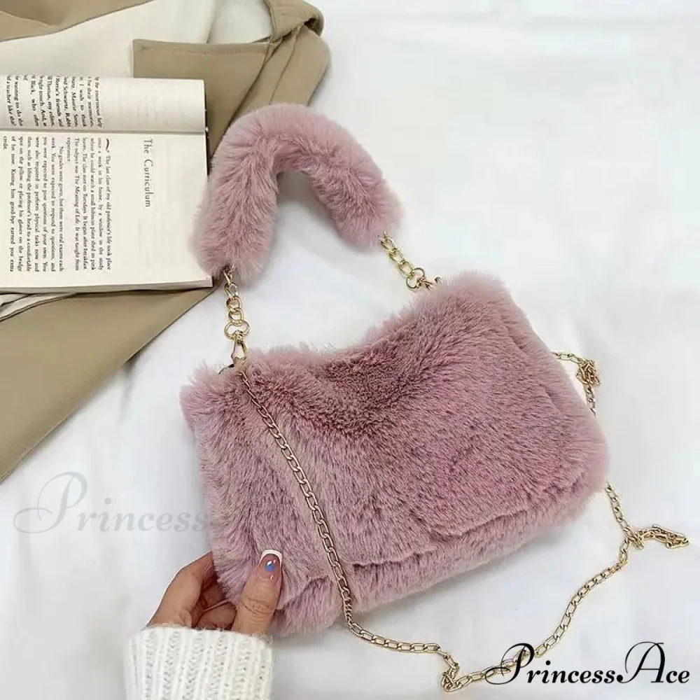 Cold Soft Tiny Square Crossbody Handbag Pink Purple handbag-250126