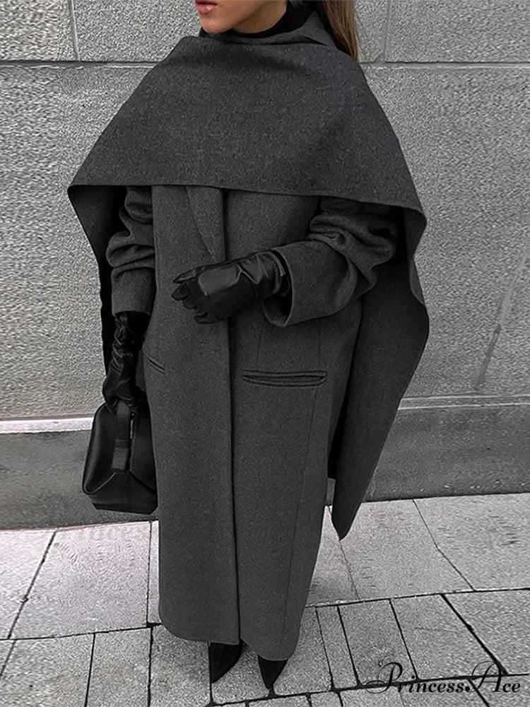 Collar Double-Breasted Overcoat overcoats-241228