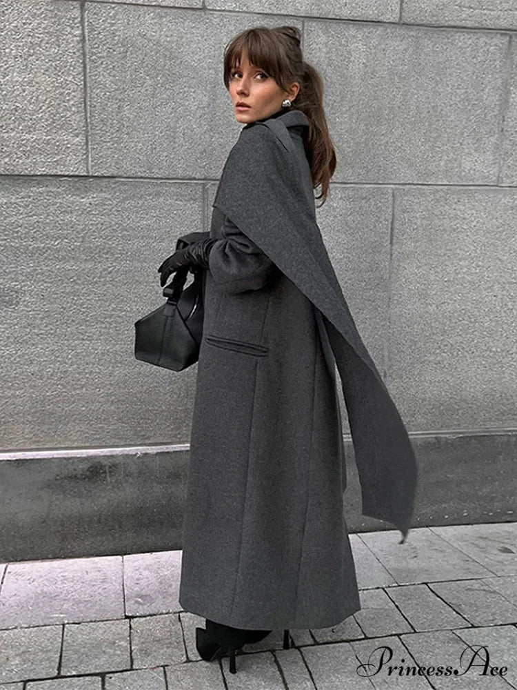 Collar Double-Breasted Overcoat overcoats-241228