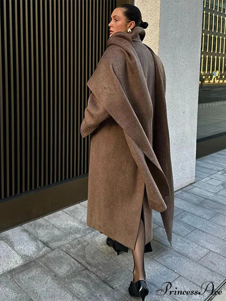 Collar Double-Breasted Overcoat overcoats-241228