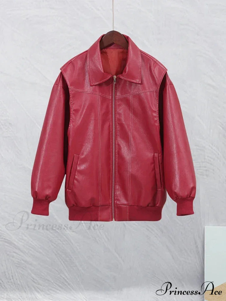 Collar Zipper Stylish Bomber Overshirt Jacket