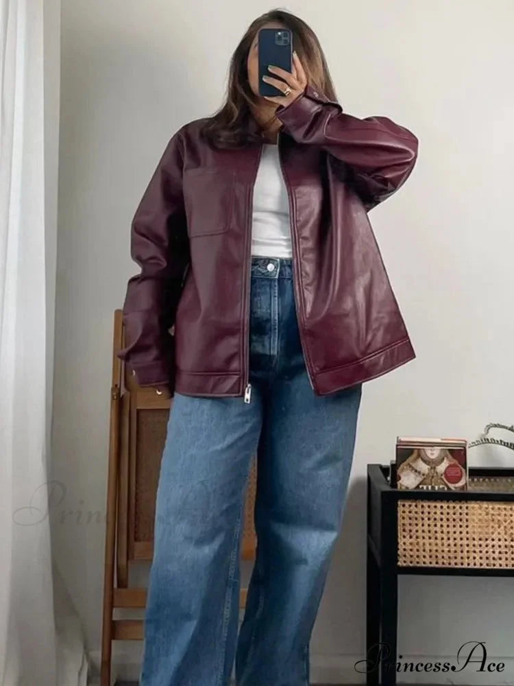 Collar Zipper Stylish Bomber Overshirt Jacket