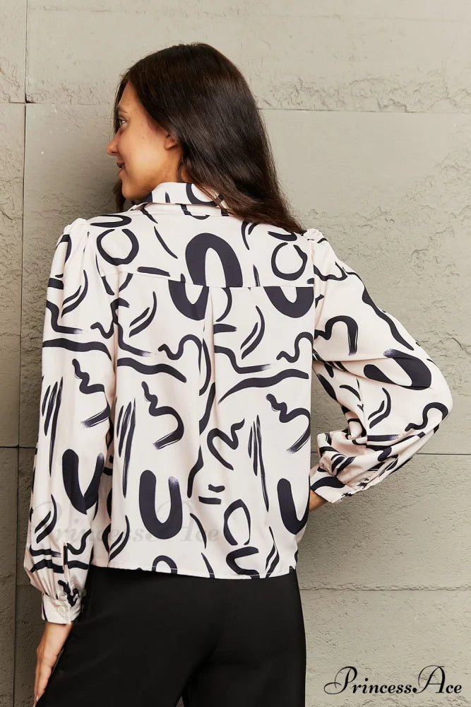 Collared Patterned Button-Down Shirt