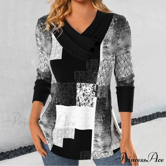 Color Block Blouse Black / S