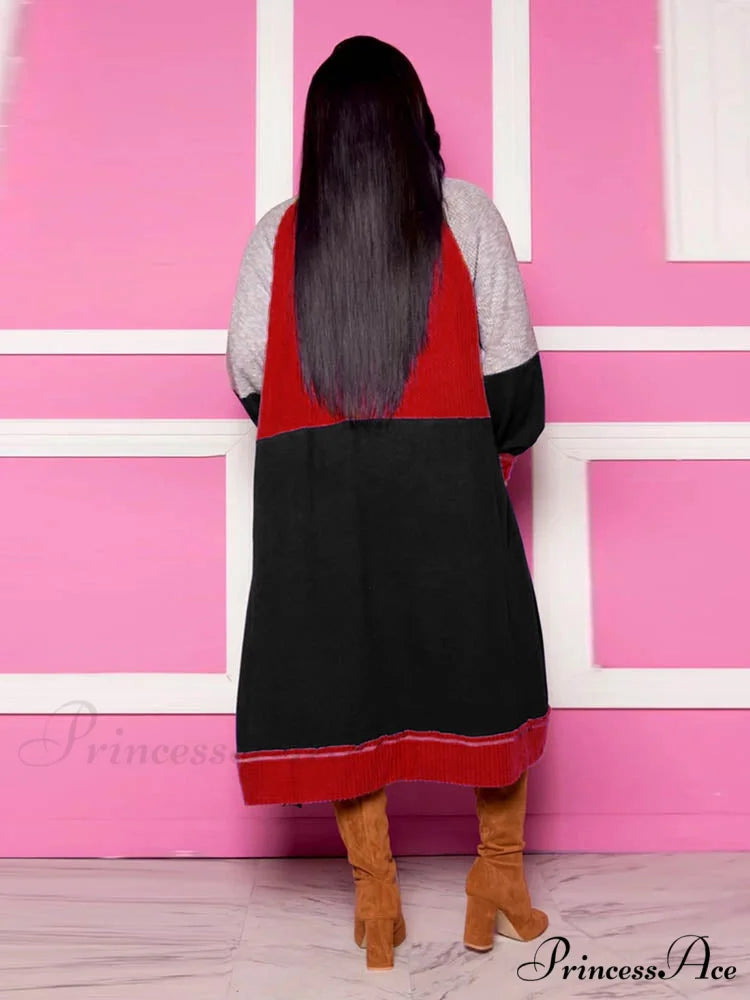 Color Block Graceful Loose Midi Dress