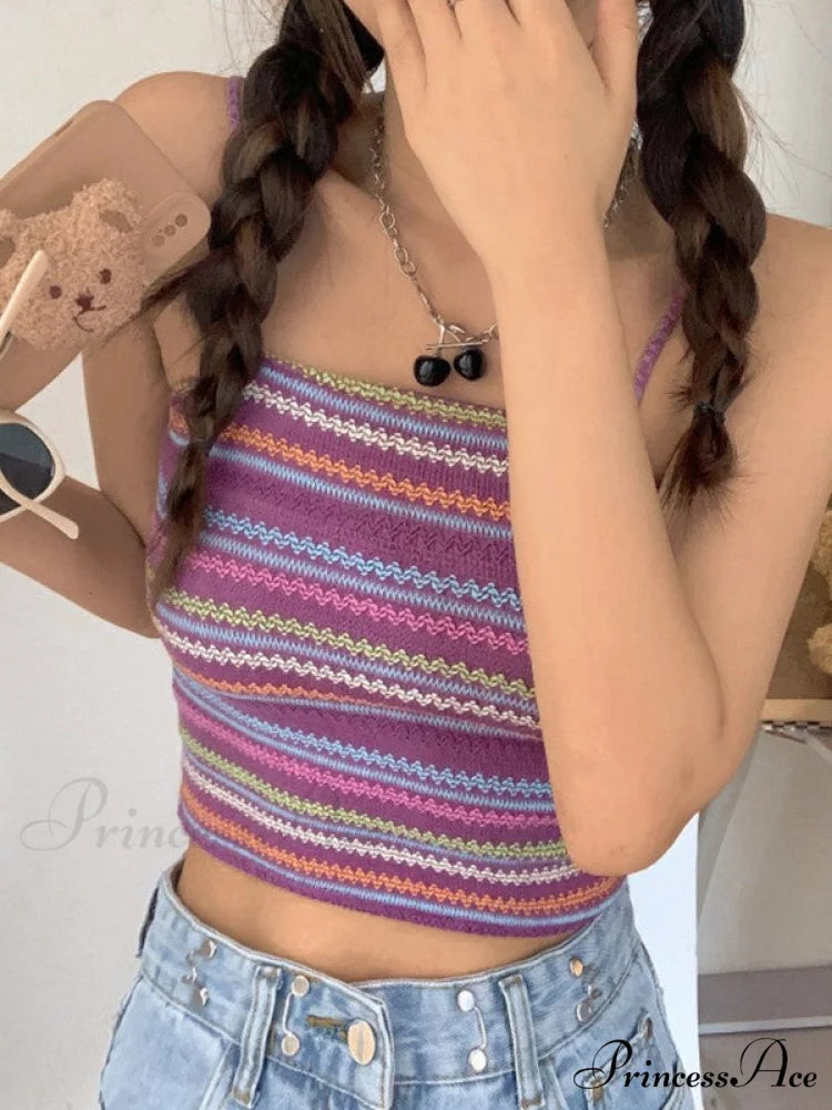 Color Block Graceful Striped Knit Sweater