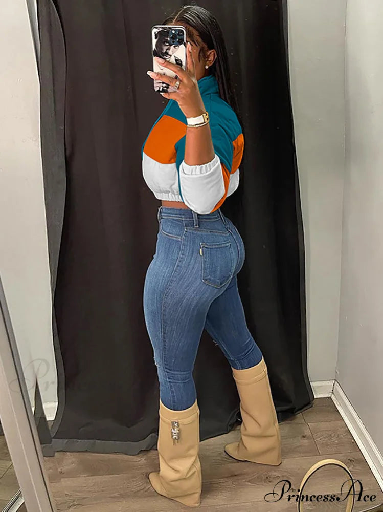 Color Block Graceful Sweater Cardigan