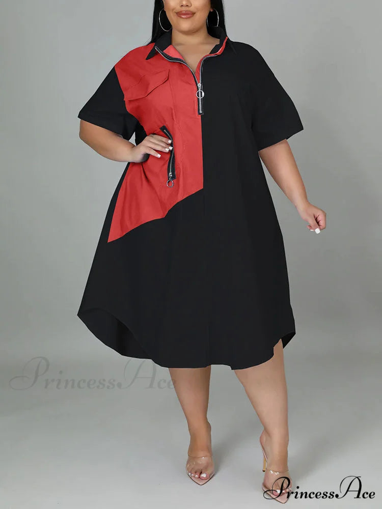 Color Block Zip Trendy Up Puffer Jacket Black / XL