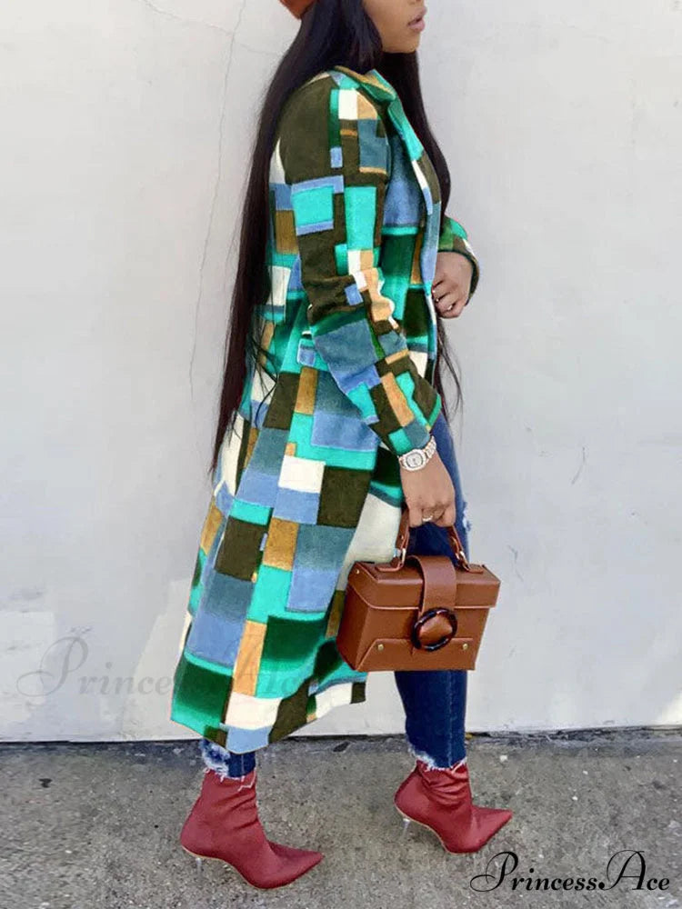 Color Block Zip Trendy Up Shirt Dress