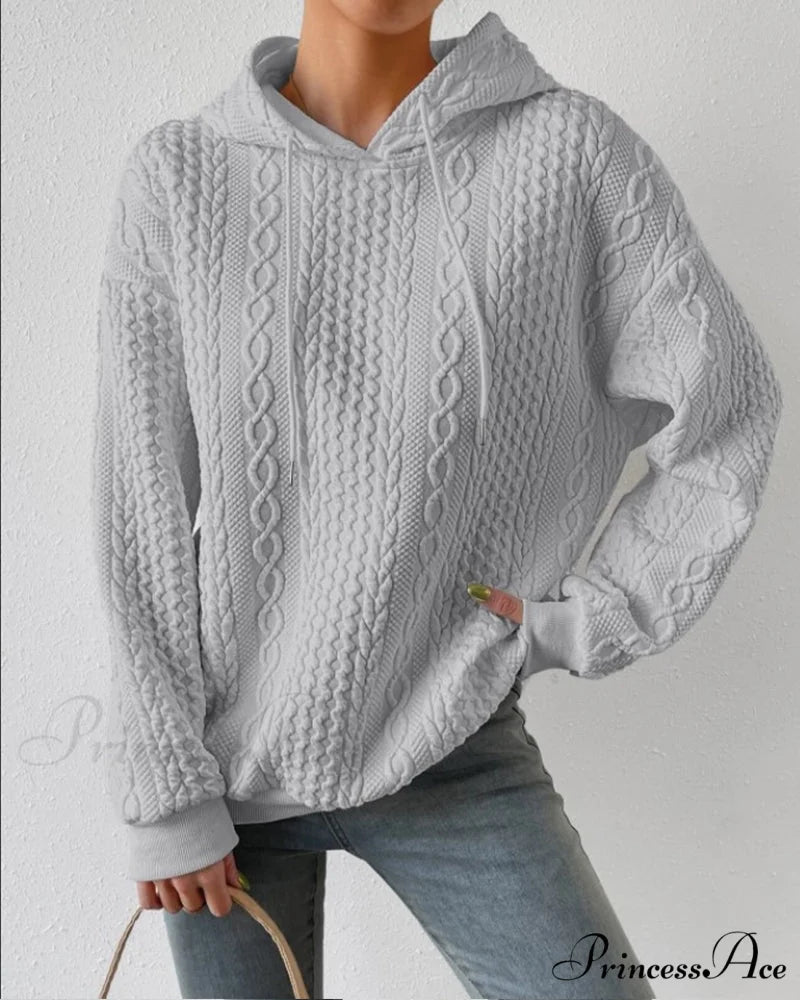 color casual Solid hoodie Gray / S