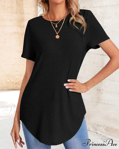 Color Casual Solid - T-Shirt Back Single-Breasted